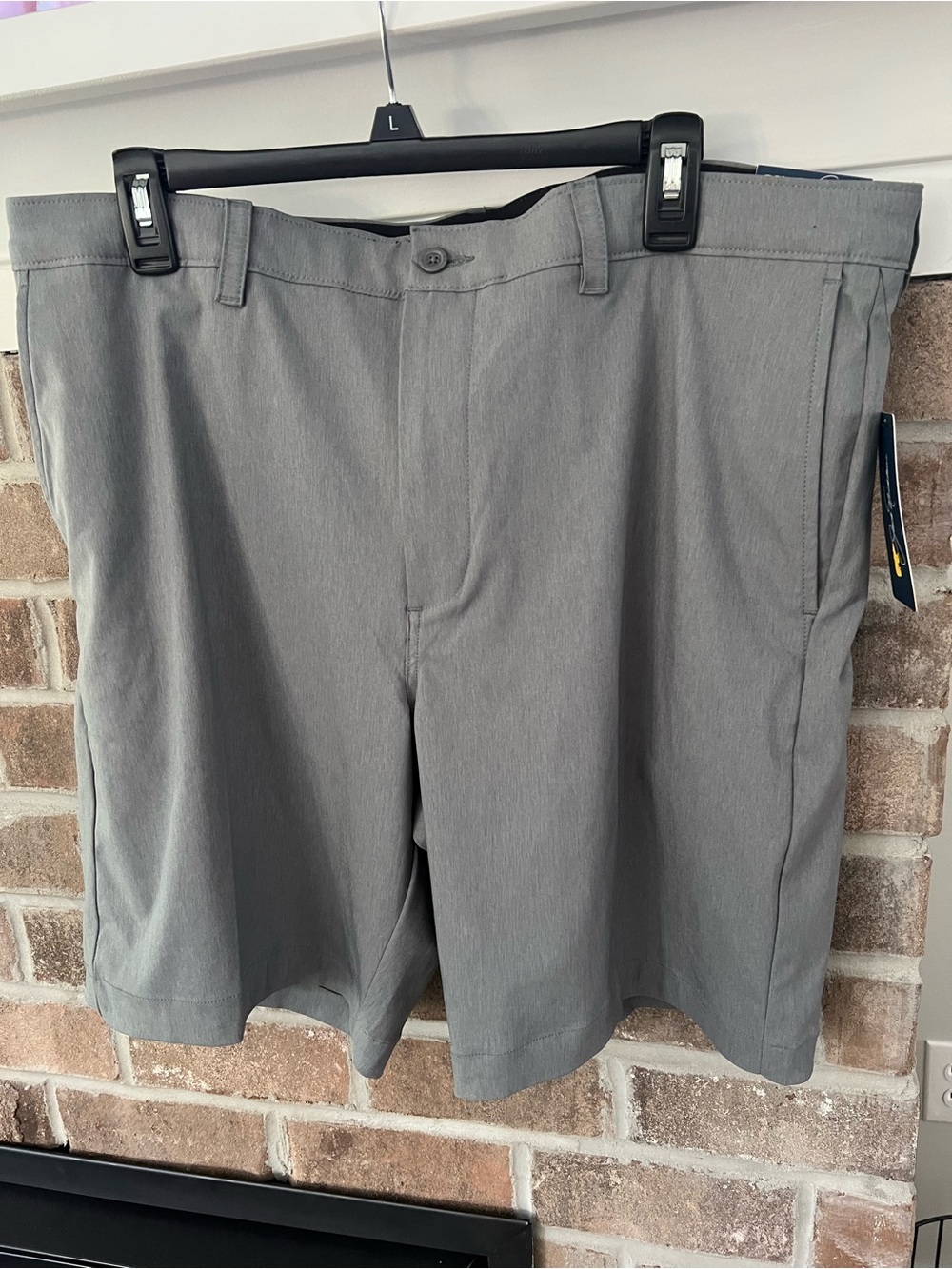 Men's Gray Flat Front Shorts - Classic Everyday Style
